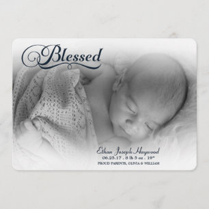 Blessed Photo Boy Birth Announounding Soft Overlay Aankondiging