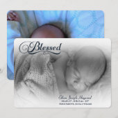 Blessed Photo Boy Birth Announounding Soft Overlay Aankondiging (Voorkant / Achterkant)