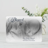 Blessed Photo Boy Birth Announounding Soft Overlay Aankondiging (Staand voorkant)