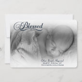 Blessed Photo Boy Birth Announounding Soft Overlay Aankondiging (Voorkant)
