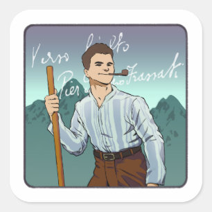 Blessed Pier Giorgio Frassati Vierkante Sticker