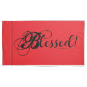 Blessed! Pillow Case Set (Red) Kussensloop (Voorkant-Links)