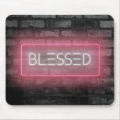 BLESSED Pink Neon Sign Muismat (Voorkant)