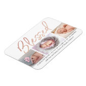 "Blessed" Roos Gold Foil Fotoaankondiging Magneet (Linkerzijde)