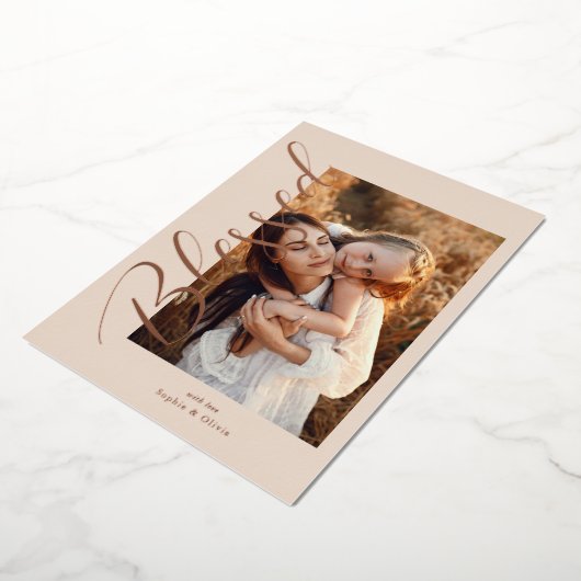 Blessed' Roos met kerstcadeaus Gold Folie Feestdagenkaart (Gedraaid)