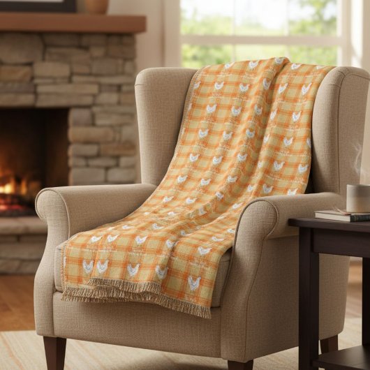 Blessed Rustic Chicken Pattern Blanket Fleece Deken