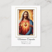 Blessed Sacred Heart Jesus Memorial Prayer Card    Plaatskaartje (Voorkant)