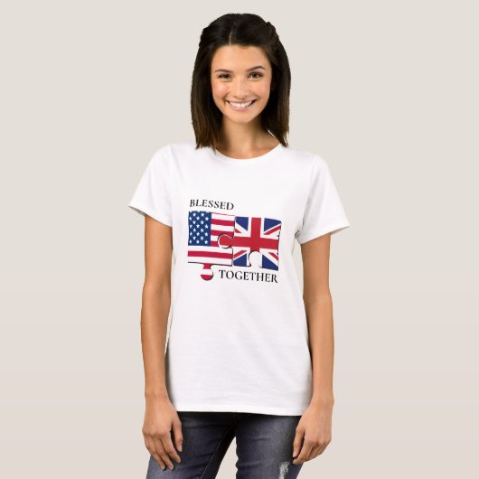 Blessed Samen USA UNION JACK Flag T-Shirt (Voorkant volledig)