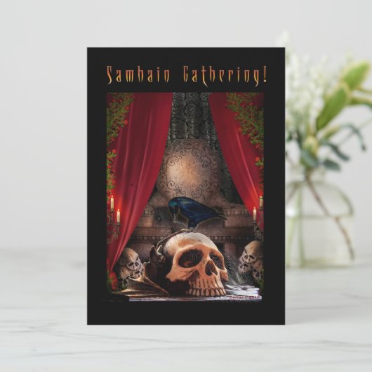 Blessed Samhain Gathering Uitnodiging - Ravens Den (Staand voorkant)