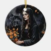 Blessed Samhain Night Halloween Fall Witch Keramisch Ornament (Voorkant)