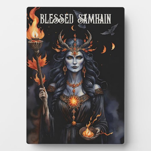 Blessed Samhain Night Pagan Hecate Goddess Fotoplaat (voorkant)