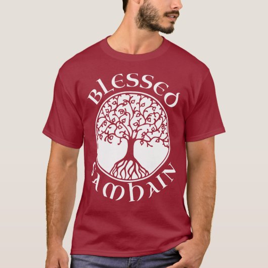 Blessed Samhain Pagan Gaelic Celtic Halloween T-sh T-shirt (Voorkant)