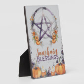 Blessed Samhain Pentacle & Fall Pumpkins Altar Fotoplaat (Zijkant)