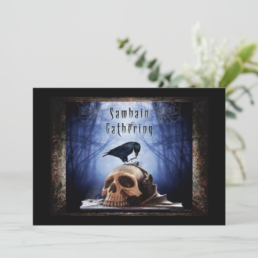 Blessed Samhain verzamelt uitnodigingen - de Raven (Staand voorkant)