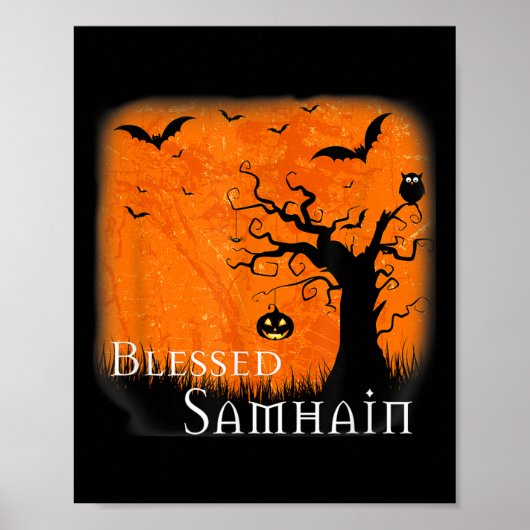 Blessed Samhain Wiccan Celtic Pagan Halloween Witc Poster (Voorkant)