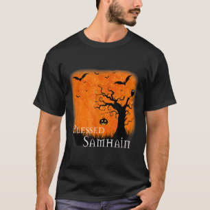 Blessed Samhain Wiccan Celtic Pagan Halloween Witc T-shirt