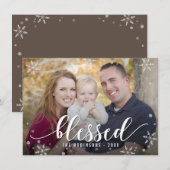 Blessed Sason Holiday Photo Card Editable Color Feestdagenkaart (Voorkant / Achterkant)