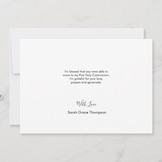Blessed Script 1st Heilige Communauteit Foto Harte Bedankkaart (Achterkant)