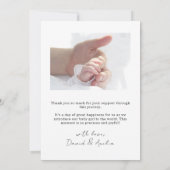 Blessed Script Flat Baby Birth Announcement Kaart (Achterkant)