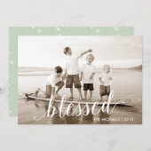 Blessed Script Religious Christmas Holiday Kaart (Voorkant / Achterkant)