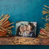 BLESSED Script Tabletop Easel Foto Fotoplaat (Zijkant)