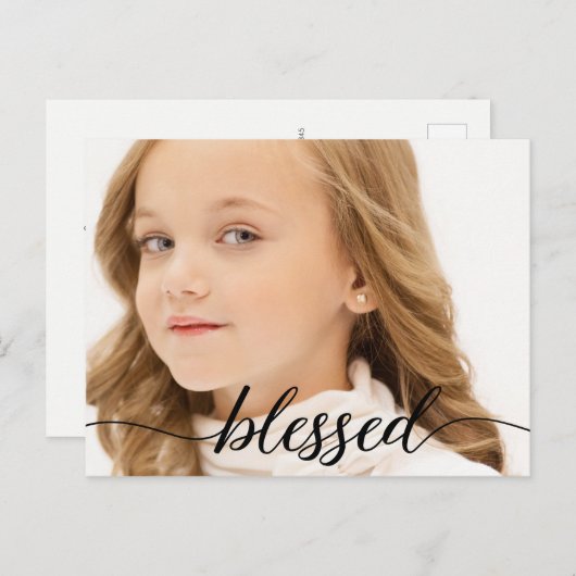 Blessed Scrpt 1st Heilige Communauteit Foto Dank u Briefkaart (Voorkant / Achterkant)