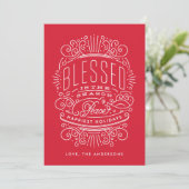 Blessed Season Lettering Holiday Kerstmis Kaart (Staand voorkant)