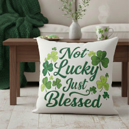 Blessed Shamrock Not Lucky Green Plaid Kussen