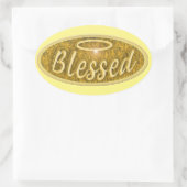 Blessed Shiny Nostalgia Halo Slogan Fun Oval Stick Ovale Sticker (Tas)