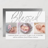 "Blessed" Silver Foil 3 Fotoaankondiging Aankondiging (Voorkant / Achterkant)