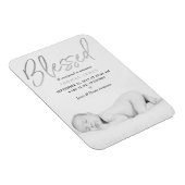 "Blessed" Silver Foil Foto geboorteaankondiging Magneet (Rechterzijde)