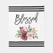 Blessed - Simple Saying Floral Fleece Deken (Voorkant)