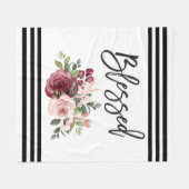 Blessed - Simple Saying Floral Fleece Deken (Voorkant (Horizontaal))