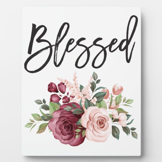 Blessed - Simple Saying Floral Fotoplaat (Voorkant)