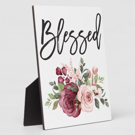 Blessed - Simple Saying Floral Fotoplaat (Zijkant)