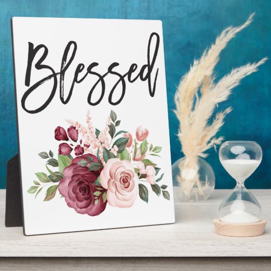 Blessed - Simple Saying Floral Fotoplaat (Zijkant)