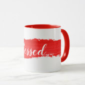 BLESSED Text on Red Paint Mok (Voorkant rechts)