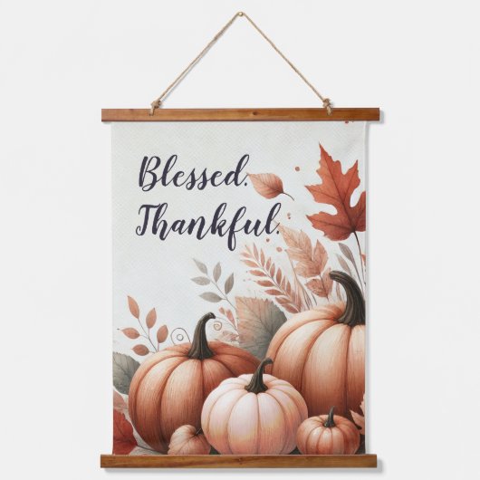 Blessed Thankful Fall Tapestry - Customizable Hangend Wandkleed (Voorkant)
