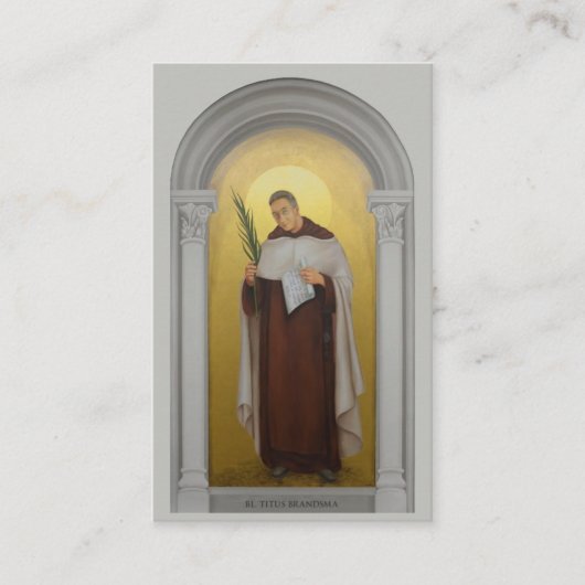Blessed Titus Brandsma Carmelite Priest Heilige Ka Visitekaartje (Voorkant)