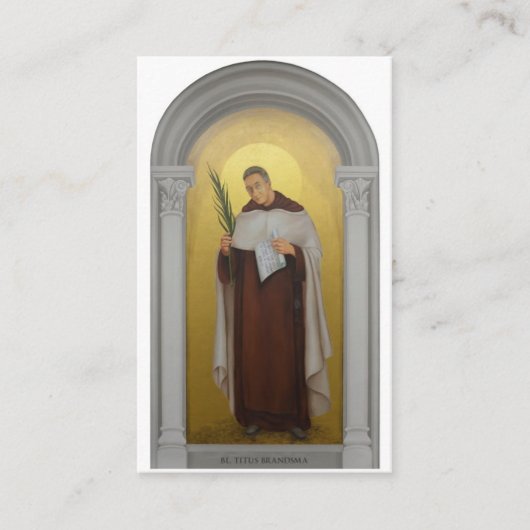 Blessed Titus Brandsma Carmelite Priest Heilige Ka Visitekaartje (Voorkant)