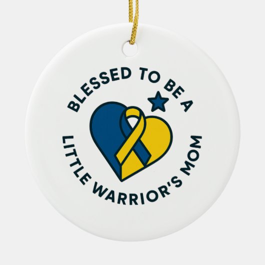 Blessed to be a Little Warrior's Mom Personalized Keramisch Ornament (Voorkant)
