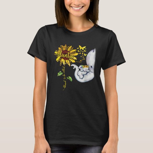 Blessed To Be Called Auntie  Elephant Sunflower T-shirt (Voorkant)