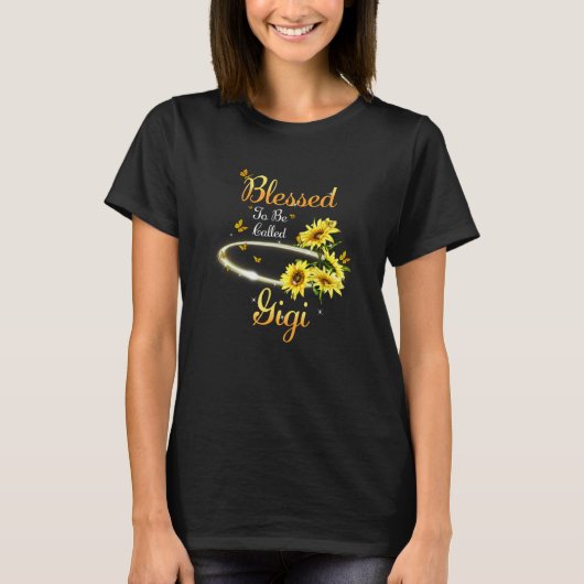 Blessed To Be Called Gigi Cute Sunflower Mother s  T-shirt (Voorkant)