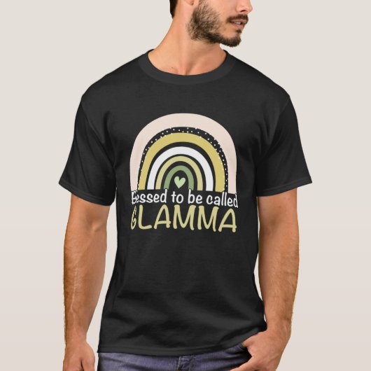 Blessed To Be Called Glamma Boho Rainbow Mother s  T-shirt (Voorkant)