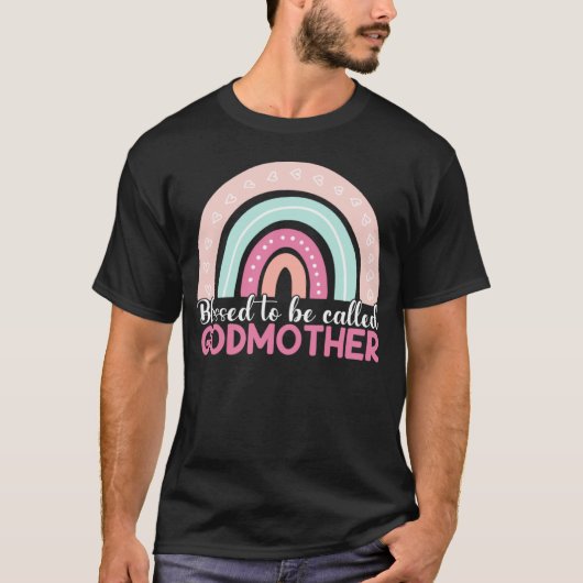 Blessed To Be Called Godmother Rainbow Blessed Mom T-shirt (Voorkant)