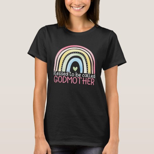 Blessed To Be Called Godmother Rainbow Happy Mothe T-shirt (Voorkant)
