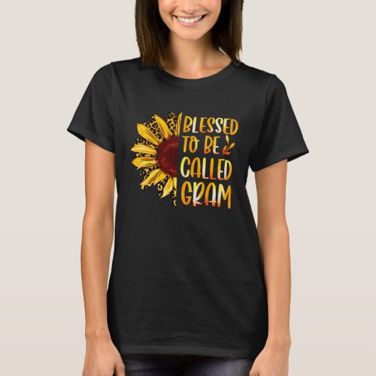 Blessed To Be Called Gram Cute Sunflower Mothers D T-shirt (Voorkant)