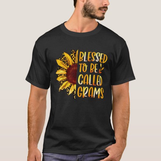 Blessed To Be Called Grams Cute Sunflower Mothers  T-shirt (Voorkant)
