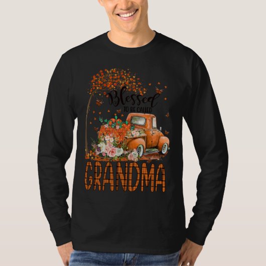 Blessed To Be Called Grandma Fall Vibes Thanksgivi T-shirt (Voorkant)