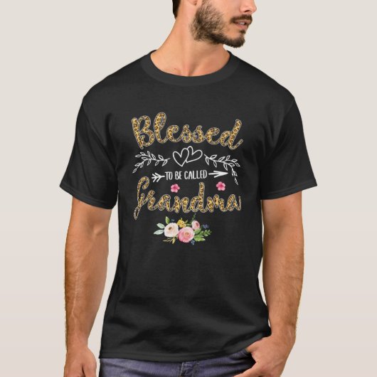 Blessed To Be Called Grandma  Pretty Leopard Print T-shirt (Voorkant)